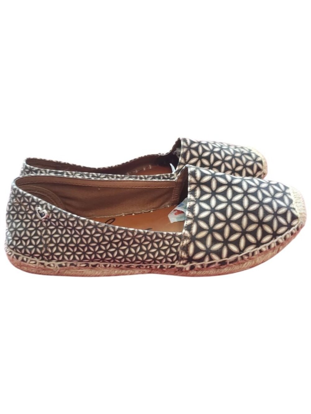 Brighton Womens Geometric Print Espadrille Flats Casual Slip-On Shoes Black SZ 9 - Picture 8 of 14